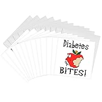 Funny Awareness Support Cause Diabetes Mean Apple - Greeting Cards, 6 x 6 inches, set of 12 (gc_120517_2)