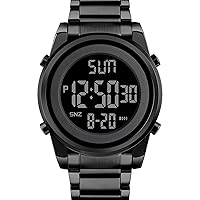 BURK 1611 Men's Digital Watch Fashion Sport Stainless Steel Waterproof Watch Fashion Luxury