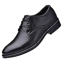 Men Leather Oxford Business Formal Dress Shoes Square Toe Lace Up Classic Fashionable Versatile Business Leather Shoes