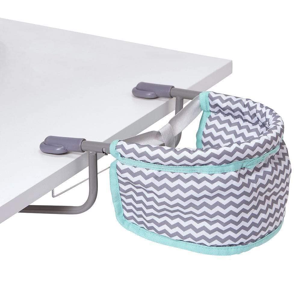 Adora Portable Table Zig Zag Feeding Seat in Teal Pattern Design For Dolls, Neutral, Model:217603