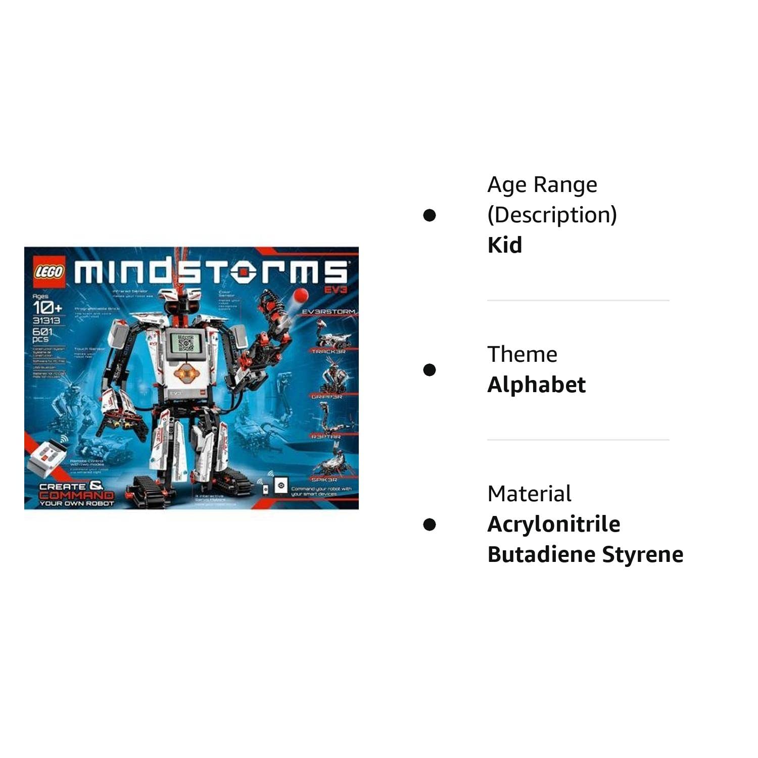 LEGO MINDSTORMS EV3 Building Set Includes 3 Interactive Servo Motors, Remote Control, Improved And Redesigned Color Sensor, Redesigned Touch Sensor, Infrared Sensor And 550+ LEGO Technic Elements