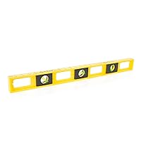 Mayes 10101 Polystyrene Level, 24-Inch | Level for Plumbers, Carpenters, Everyone Else | Highly Accurate Leveling Tool | Find Level & Plum with Ease | Rugged Build | Made in U.S.A. | Yellow