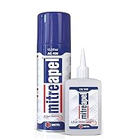 MITREAPEL Super CA Glue (3.5 oz.) with Spray Adhesive Activator