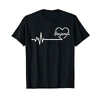 Love Benjamin Personalized Name Family Heartbeat Heart Pulse T-Shirt