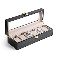 Home Watch Display Box, Large Capacity Women's Jewelry Men's Mechanical Watch Storage Watch Case, Black 1215B(Size:30 * 11 * 8cm)