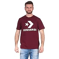 Converse Mens Arrow and Star Logo Crewneck T-Shirt (X-Large, Bordeau)