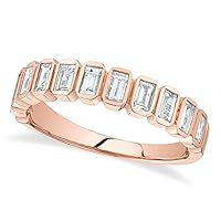Allurez 14k Gold Diamond Baguette Wedding Band Ring in (0.78ct)