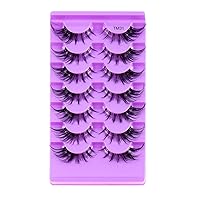 HBZGTLAD NEW Cat Eye Lashes 7Pairs Natural Fluffy Messy False Eyelashes Dramatic Invisible Band Foxy Faux Mink Lashes Faux Cils Makeup (TM31)