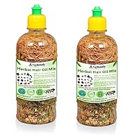 Herbal Hair Oil Mix of 21 Herbs for Thick Long Hair Growth 50 grams, Hairfall, Hair Repair, Scalp Care, Haircare Products Both for Men & Women - 1.76 Floz - Pack of 2