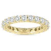 AGS Certified 2 Carat TW 14K Yellow Gold Diamond Eternity Band (K-L Color, I2-I3 Clarity)