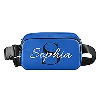 Custom Navy Blue Fanny Pack for Women Men Personalizied Belt Bag Crossbody Waist Pouch Waterproof Everywhere Purse Fashion Sling Bag for Running Travel
