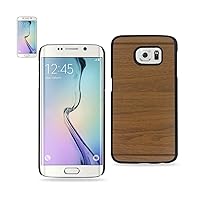 Reiko Wood Pattern Protector Cover Carrying Case for Samsung Galaxy S6 Edge - Retail Packaging - Brown