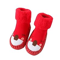 Baby Hard Bottom Walking Shoes and Winter Boys and Girls Floor Sports Shoes Flat Soles Non Slip Boots for Toddler Girls