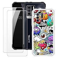 Oukitel WP17 Case + 2PCS Screen Protector Tempered Glass, Ultra Thin Bumper Shockproof Soft TPU Silicone Cover Case for Oukitel WP17 (6.78”)