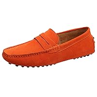 Mens Driving Penny Loafers Suede Leather Comfortable Casual Slip On Shoes Moccasins