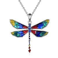 YAFEINI Dragonfly Pendant Necklace 925 Sterling Silver Dragonfly Jewellery Gifts for Women Teen Girls