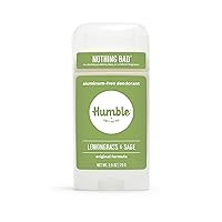 Humble Brands All Natural Aluminum Free Deodorant Stick for Women and Men, Lasts All Day, Safe, and Certified Cruelty Free, Lemongrass & Sage, Pack of 1