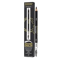 Precision Brow Shaping Pencil - Dual Ended Wood Pencil - Buildable, Pigmented, Precise Brow Color - Vegan and Cruelty Free Makeup -Charcoal, 0.07 oz