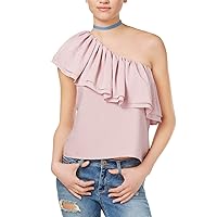 endless rose Womens Ruffle One Shoulder Blouse