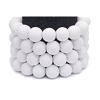 Frosted Glass Beads White Rubber-Tone Beads 10mm Round Sold per pkg of 2x32inch (168 Beads)