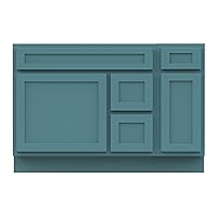 Vanity Art 48 Inch Unassembled Bathroom Vanity Without Top, Wood Bathroom Vanity Cabinet with Soft Closing Shaker Drawer, Sturdy Floor Mounted Cabinet Organizer 3-Door 2-Drawer, VA4048-36-2R-12-GN