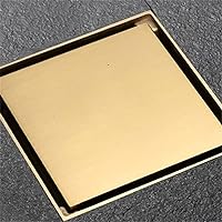 Brushed Gold Brass Hideep Floor Drain 100x100mm Square Bathroom Balcony Invisible Shower Drain