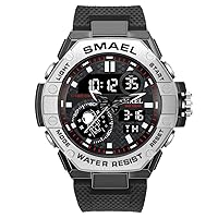 New Man Watch for Men Sports Quartz Wristwatch Outdoor Waterproof Military Digital Watches Dual Time and Stopwatch Alarm Clock