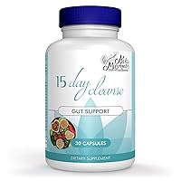 15 Day Cleanse - Gut and Colon Support | Advanced Gut Cleanse Detox with Senna, Cascara Sagrada & Psyllium Husk | Non-GMO | Made in USA | 30 Capsules