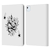 Officially Licensed Haroulita Snake and Flower Celestial Tattoo Leather Book Wallet Case Cover Compatible with Apple iPad Air 2020/2022