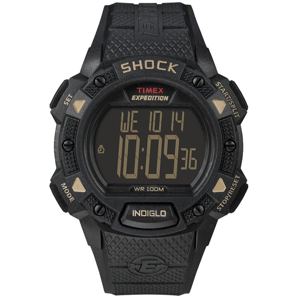 Timex Men's Expedition Shock 45Mm Resin Strap Black/Grey One Size