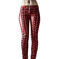 Women Faux Leggings Leather Pants High Waist Fashion Steampunk Carnival Party Stretchy Butt Lift Skinny Trousers