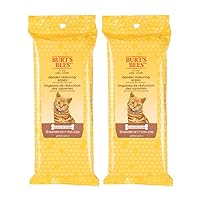 Burt's Bees for Cats Natural Dander Reducing Wipes | Kitten and Cat Wipes for Grooming | Cruelty Free, Sulfate & Paraben Free, pH Balanced for Cats - Made in USA - 2 Pack
