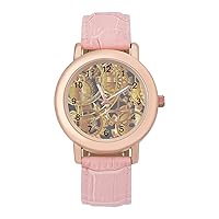 Gears and Watches of Steampunk PU Leather Strap Watch Wristwatches Dress Watch for Women