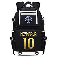 Neymar JR Lightweight Backpack with USB Charging Port,Canvas Bookbag Wearproof Knapsack for Travel