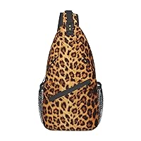 Leopard Print Cheetah Animal Sling Backpack Crossbody Shoulder Bag Travel Hiking Daypack Gifts