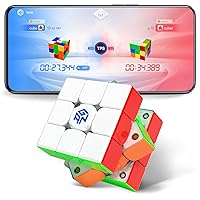356 i Carry Stickerless Cube, GAN Smart Cube 3x3 Speed Cube Intelligent Tracking Timing Movements Steps with CubeStation App, Battery Version Non-Rechargeable