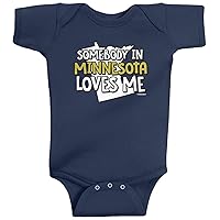Threadrock Baby Boys' Somebody In Minnesota Loves Me Infant Bodysuit