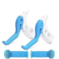 Children Bicycle Brake Lever Handlebar Brakes Bike Brake Lever Bike Grips Set Handlebar Grips for Children Bike (Blue(Brake levers+Grips Set))