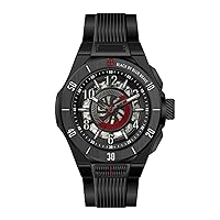 Designer Mens Black PVD Rubber Strap Automatic Watch Numeral Dial Luminous Waterproof Watches Simple Classic Wristwatch OBL-4B
