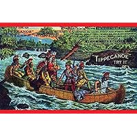 A Victorian medical trade card for a quack medical cure showing a native American expedition in canoe The text tells of the medicine to replace all bitters and that it can work on every disease from