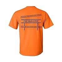 Caution Stay Back 6 Feet Social Distancing Short Sleeve Unisex Adult T-Shirt-Safety Orange-Small