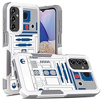 for Samsung Galaxy A15 5G, R2D2 Robot Pattern Shock-Absorption Hard PC and Inner Silicone Hybrid Dual Layer Armor Defender Case for Samsung Galaxy A15 5G (2024)