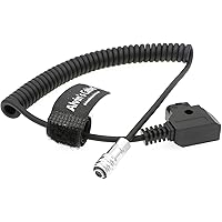 Alvin's Cables BMPCC 4K/6K Power Cable for Blackmagic Pocket Cinema Camera 6K Weipu 2 Pin Female to D Tap Power Coiled Cord from Gold Mount V Mount Battery