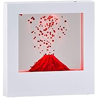 Adesso SL3983-22 Simplee Volcano Novelty LED Mood Box for Table or Hanging Mount, Gallery Wall Lighting, Red Lava, Battery or USB Powered, ETL Listed, 8 Feet, White Frame