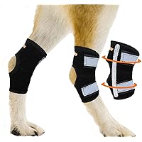 NeoAlly Super Supportive Dog Braces for Rear Leg and Hock Joint with Dual Metal Spring Strips Stabilize Canine hind Legs from Wound, Injury, Sprains, Arthritis (XS Pair)