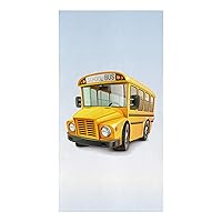 Kitchen Towels Set of 1, Yellow School Bus Absorbent Dish Towel for Kitchen Microfiber Hand Dish Cloths for Drying and Cleaning Reusable Cleaning Cloths 18x28in Opening Season