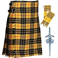 Tartan Kilts Scottish Traditional 8 Yards Acrylic Wool Kilt for Active Men