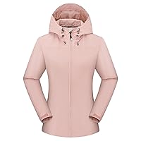 Women's Rain Jacket Waterproof with Hood Lightweight Packable Raincoat for Hiking Outdoor Windbreaker with Pockets