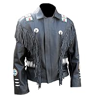 Western Indian Real Leather Cowboy Jacket