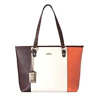 Cleria CL-22719 Riberte Series Women's Tote Bag, Tricolor A4 Compatible, Bottom Rivet, Can Be Used in Business Occasions